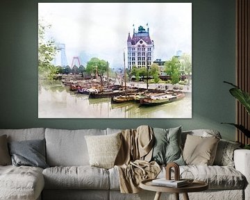View of the White House and old harbour in Rotterdam. by Danny de Klerk