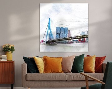 Erasmus Bridge, Rotterdam, South Holland, Netherlands. by Danny de Klerk