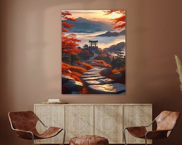 sunset view on the hills towards the Japanese temple by rozan arkaannuyaafi