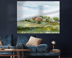 Voorbeeld van het werk in een kamer