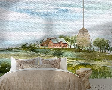 Voorbeeld van het werk in een kamer