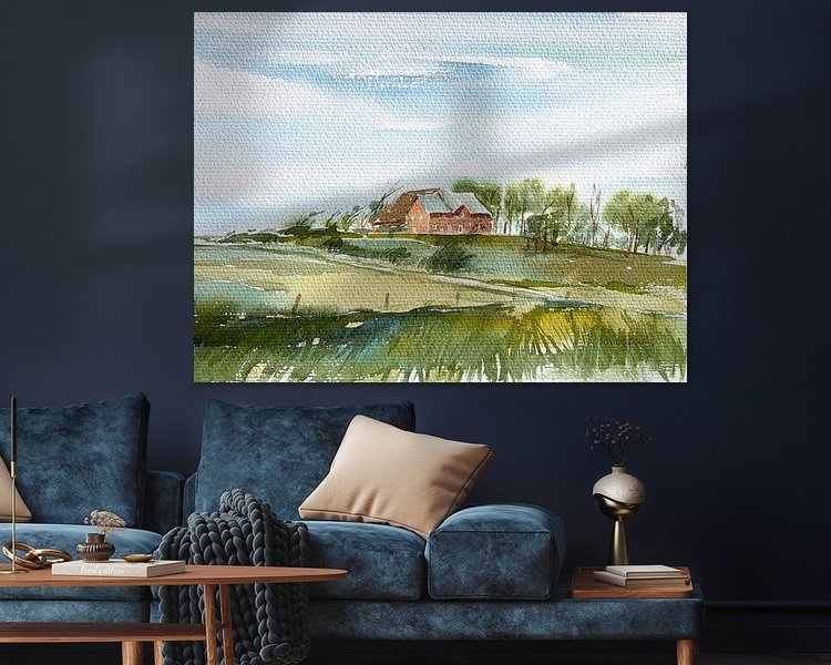 Voorbeeld van het werk in een kamer