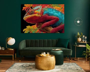 Caméléon en couleur