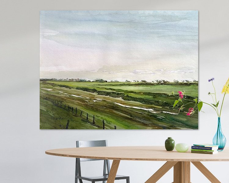 Voorbeeld van het werk in een kamer