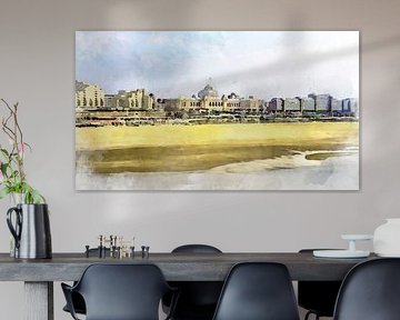 View of Scheveningen skyline from the sea. by Danny de Klerk