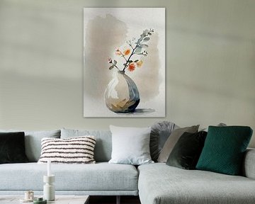 Less is More : nature morte Japandi sereine dans des tons pastel doux
