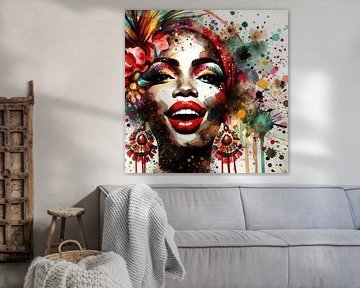 Portrait aquarelle du carnaval brésilien