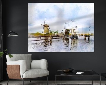 Moulins historiques de Kinderdijk, Hollande-Méridionale, Pays-Bas. sur Danny de Klerk