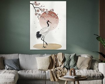 Japandi Kranichblüten-Harmonie von rozan arkaannuyaafi