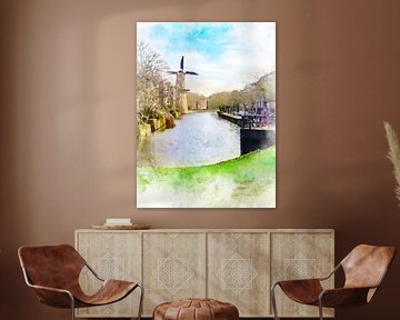 Museumsmühle De Walvisch in Schiedam, Südholland. von Danny de Klerk