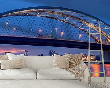 Brienenoord Bridge and Rotterdam Skyline by Prachtig Rotterdam