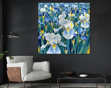 The Luminous Dance of the Bearded Irises by Artistic