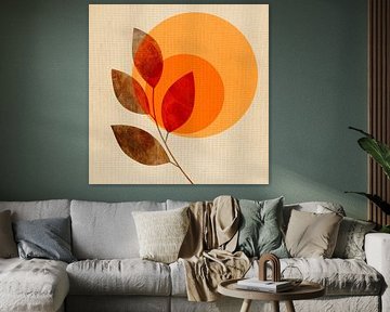 Abstrakte Herbstblätter in warmen Orange- und Brauntönen