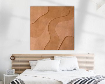 Reliefkunst: Weiche organische Formen in warmen Sandfarben