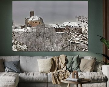 Wartburg Castle in the Thuringian Forest in winter by Roland Brack
