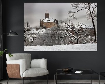 Wartburg Castle in the Thuringian Forest in winter by Roland Brack