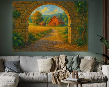 Arch with country road and barn by Imperial Art House