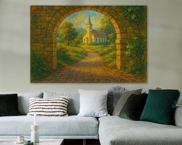 Sunny path to village church by Imperial Art House