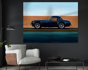Shelby Cobra Painting in Minimalist Landscape by Jan Keteleer