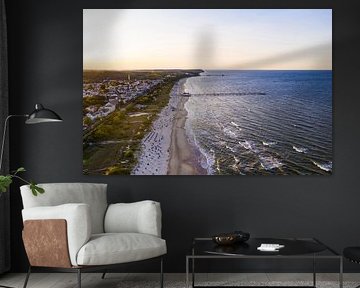 Luftbild Ahlbeck mit der Seebrücke auf der Insel Usedom von Werner Dieterich