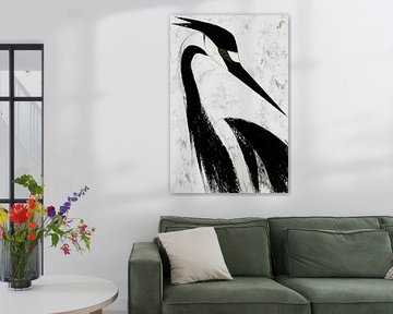 Minimalistischer Reiher