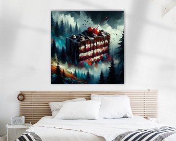 Heimatliebe: Die Schwarzwälder Kirschtorte als Kunstdruck von nir design