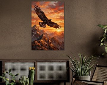 Coucher de soleil sur l'aigle royal