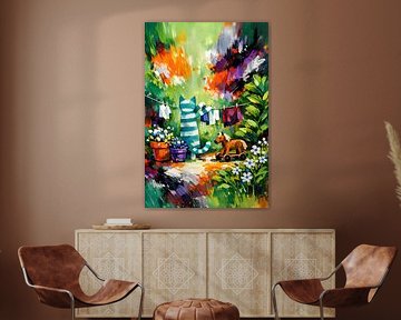 Een kat kan de was doen