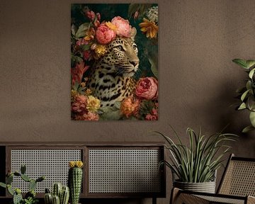 Panther in den Blumen
