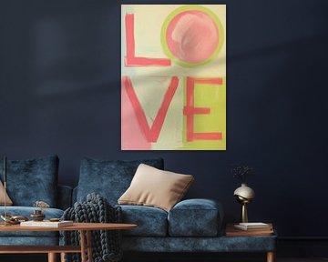 Abstract LOVE design: red, pink & beige by Niklas Maximilian