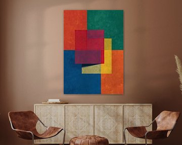 Abstract raster: oranje, groen, rood, blauw, geel