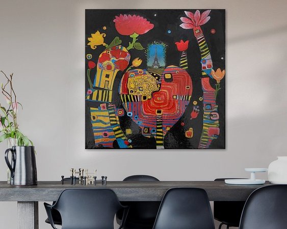 Voorbeeld van het werk in een kamer