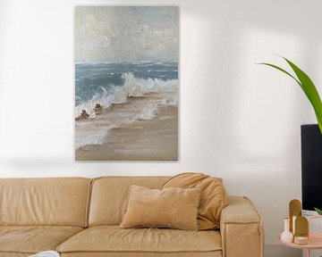 Serene Coastal Waves, a tranquil seascape by Krista Kitsz Art