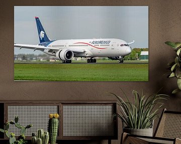 Landende AeroMéxico Boeing 787-9 Dreamliner.