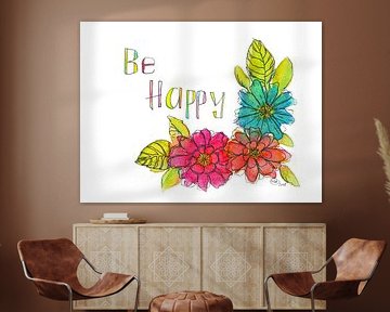 Be happy Blumengruß