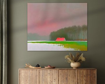 Roze hemel van Kunst Kriebels