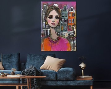 Amsterdam portrait painting | Dream of Amsterdam Colours by Abstract Painting