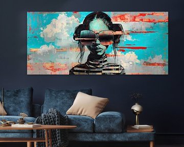 Spiegelhimmel, gestreifter Kragen von Kunst Laune