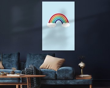 Colorful Rainbow Over Soft Clouds by Lies Praet