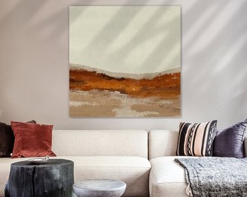 Abstract minimalist landscape in earth tones by Dina Dankers