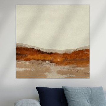 Abstract minimalist landscape in earth tones by Dina Dankers
