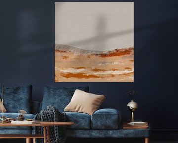 Dünen. Abstrakte minimalistische Landschaft in warmen Erdtönen. von Dina Dankers