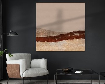 Romantic dunes. Abstract minimalist landscape in earth tones. by Dina Dankers