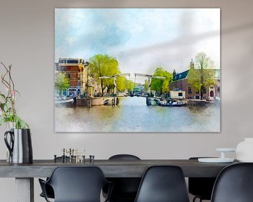 Brücke über den Fluss Amstel, Amsterdam. von Danny de Klerk