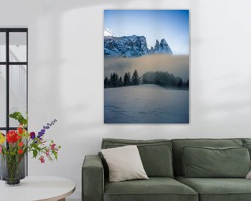 Alpe di Siusi - Sciliar and Santner Peak in the fog