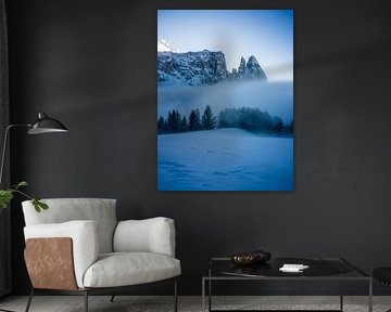 Alpe di Siusi - Sciliar and Santner Peak in the fog