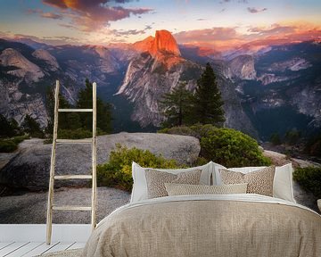 Yosemite sunset van Albert Dros