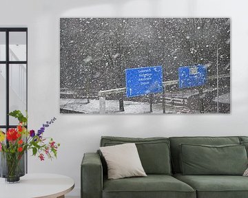 Snowstorm on the motorway