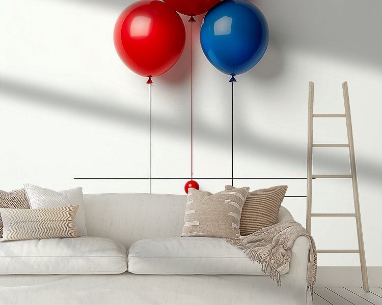 Voorbeeld van het werk in een kamer