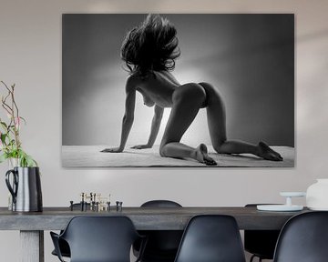 erotic female nude with flowing hair